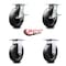 Service Caster 8 Inch Polyolefin Caster Set with Ball Bearing 2 Brakes and 2 Rigid SCC SCC-35S820-POB-SLB-2-R-2 - alternate 7